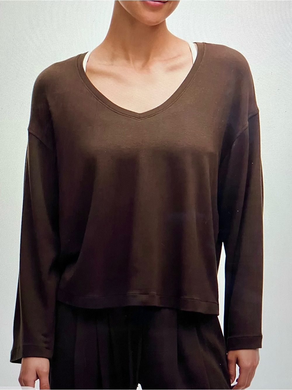 lululemon BeCalm V-Neck Bell Sleeve Walnut Shirt